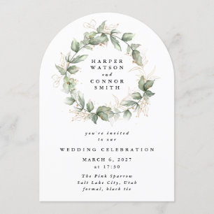 Invitation Eucalyptus Or Wreath Verdure Moss Sage Arch