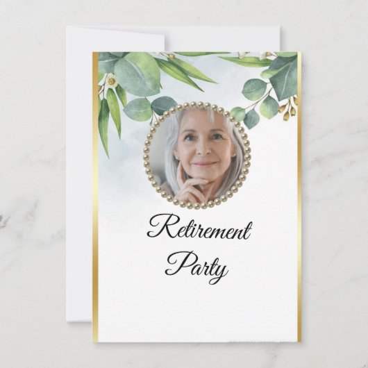 Invitation Eucalyptus Parti de la retraite dorée (Dos)