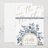 Invitation Eucalyptus Parties scintillant or - Code 01 Invita (Devant / Derrière)