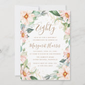 Invitation Eucalyptus Peach Gold Floral 80e Quatre-vingts Ann (Devant)