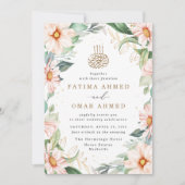 Invitation Eucalyptus Pêcher Floral musulman Mariage musulman (Devant)