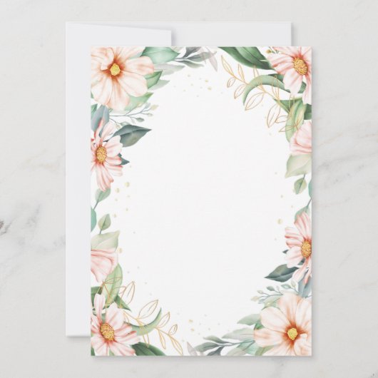 Invitation Eucalyptus Pêcher Floral Vingt-vingtième anniversa (Dos)