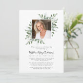 Invitation Eucalyptus Photo Célébration du Mémorial de Vie (Debout devant)