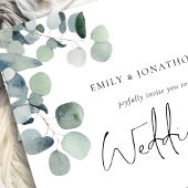 Invitation Eucalyptus Photo Overlay Script QR Code Mariage
