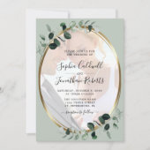 Invitation Eucalyptus Photo QR Code RSVP Sage Mariage (Devant)