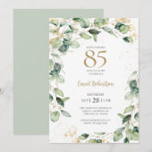 Invitation Eucalyptus pour les 85 ans (Devant / Derrière)