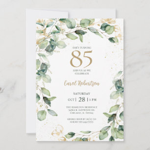 Invitation Eucalyptus pour les 85 ans