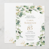 Invitation Eucalyptus pour les 85 ans surprise (Devant / Derrière)