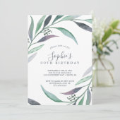 Invitation Eucalyptus pourpre et vert 30e anniversaire (Debout devant)