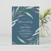 Invitation Eucalyptus pourpre et vert | Blue Retirement Party (Debout devant)