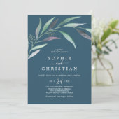 Invitation Eucalyptus pourpre et vert | Mariage Décontracté b (Debout devant)