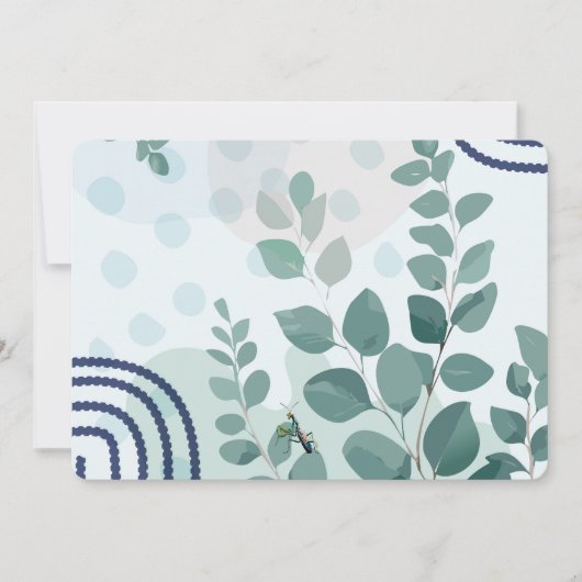 Invitation Eucalyptus Praying Mantis Australian Botanical Art (Devant)