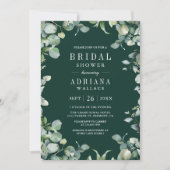 Invitation Eucalyptus QR Code Emerald Green Bridal Shower (Devant)
