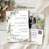 Invitation Eucalyptus QR Code Mariage photo