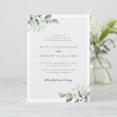 Invitation Eucalyptus QR Code Mariage photo (Debout devant)