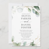 Invitation Eucalyptus QR Code Photo Mariage de verdure (Devant)