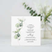 Invitation Eucalyptus QR Code Tout en un Mariage botanique (Debout devant)