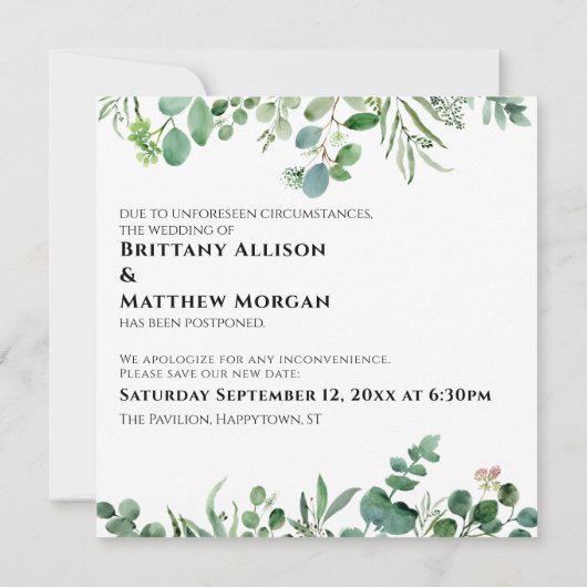 Invitation Eucalyptus Quand Nous Pouvons Vous Embrasser Maria (Dos)