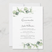 Invitation Eucalyptus Quinceanera 15e anniversaire de verdure (Devant)