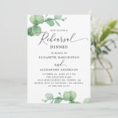 Invitation Eucalyptus Rehearsal Dinner. Elegant Script Garden (Debout devant)