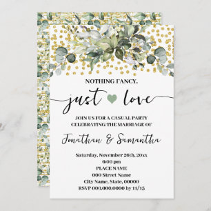 Invitation Eucalyptus Rien De Fancy Just Love Elopement