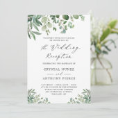 Invitation Eucalyptus Romantique Jardin Réception de mariage (Debout devant)