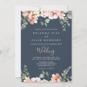 Invitation Eucalyptus Rose de jardin Floral avant et arrière  (Devant)