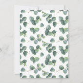 Invitation Eucalyptus rose doré cadre géométrique douche nupt (Dos)