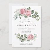 Invitation Eucalyptus Rose Rose Floral Arch Party (Devant)