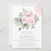 Invitation Eucalyptus Rose Rose Rose Fête des mariées Florale (Devant)