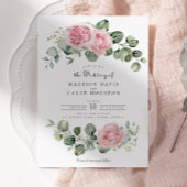 Invitation Eucalyptus Rose Rose Rose rose Mariage Arche Flora