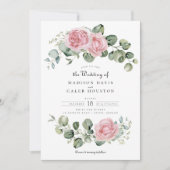 Invitation Eucalyptus Rose Rose Rose rose Mariage Arche Flora (Devant)