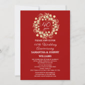 Invitation Eucalyptus Ruby 40ème anniversaire de Mariage Phot (Devant)