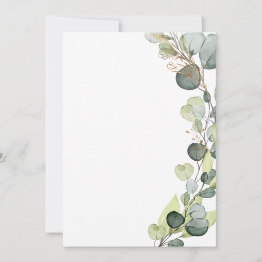Invitation Eucalyptus Rustic Botanical Greenery Mariage (Dos)
