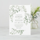 Invitation Eucalyptus Rustic Elegant Modern QR Code Wedding (Debout devant)