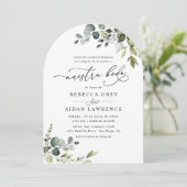 Invitation Eucalyptus Rustique Arc de verdure feuillus Neustr (Debout devant)