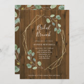 Invitation Eucalyptus rustique | Brunch nuptial géométrique (Devant / Derrière)