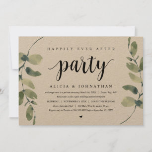 Invitation Eucalyptus Rustique, Célébration de Fuite de Maria