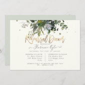 Invitation Eucalyptus rustique, Dîner de répétition de gomme (Devant / Derrière)