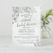 Invitation Eucalyptus rustique et Fête des mariées virtuelle  (Debout devant)