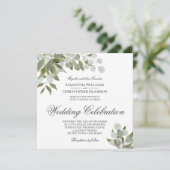Invitation Eucalyptus rustique et Mariage vert (Debout devant)