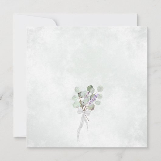 Invitation Eucalyptus rustique et Mariage virtuel Lavender (Dos)