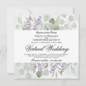 Invitation Eucalyptus rustique et Mariage virtuel Lavender (Devant)