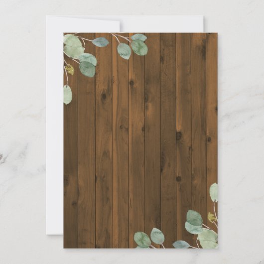 Invitation Eucalyptus rustique | Gold Geometry Anniversaire (Dos)