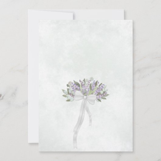 Invitation Eucalyptus rustique & Lavender Juste Amour Mariage (Dos)