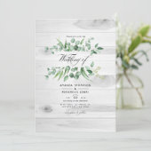 Invitation Eucalyptus rustique Mariage campagnard de code QR (Debout devant)