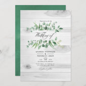 Invitation Eucalyptus rustique Mariage campagnard de code QR (Devant / Derrière)