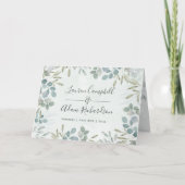 Invitation Eucalyptus rustique & Mariage d'aquarelle verte (Devant)