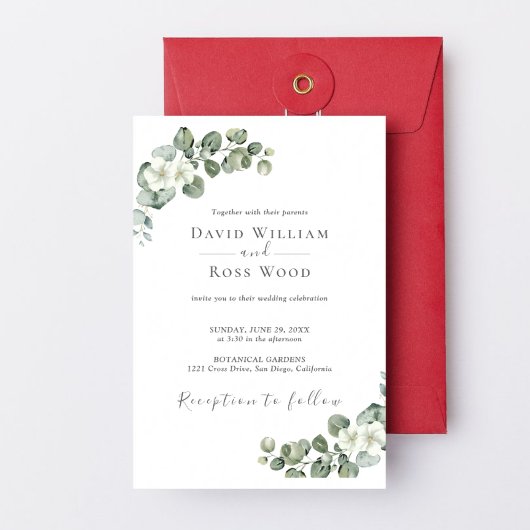 Invitation Eucalyptus Rustique Mariage de verdure