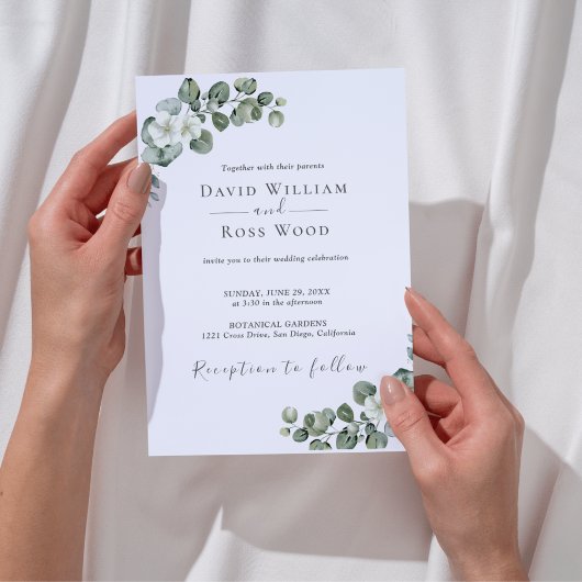 Invitation Eucalyptus Rustique Mariage de verdure